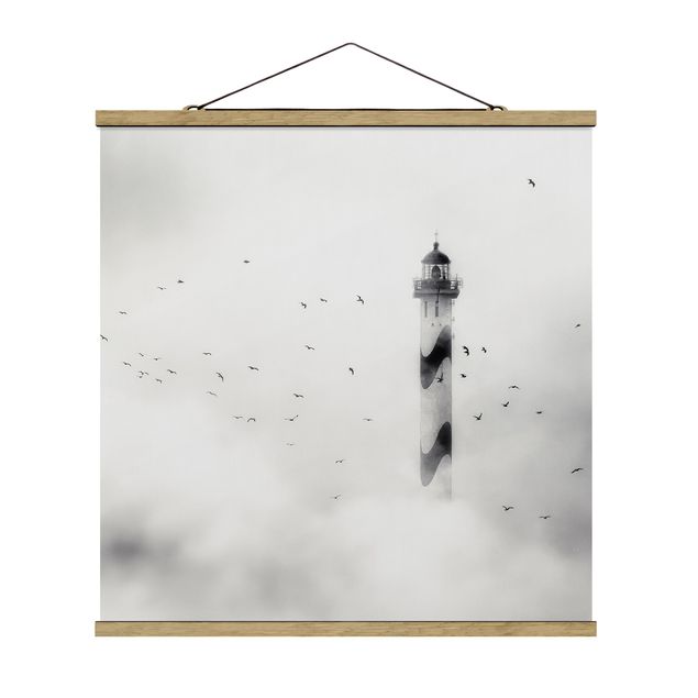 quadro decorativo mar Lighthouse In The Fog