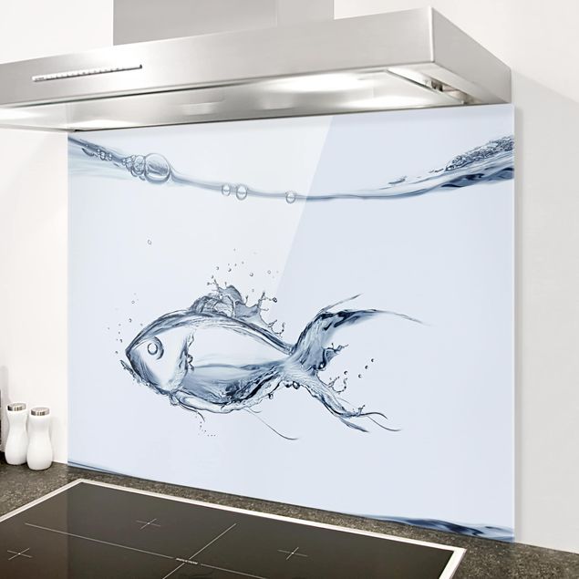 decoraçao para parede de cozinha Liquid Silver Fish