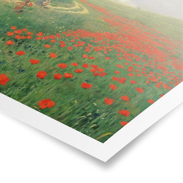 Posters quadros famosos Pál Szinyei-Merse - Summer Landscape With A Blossoming Poppy