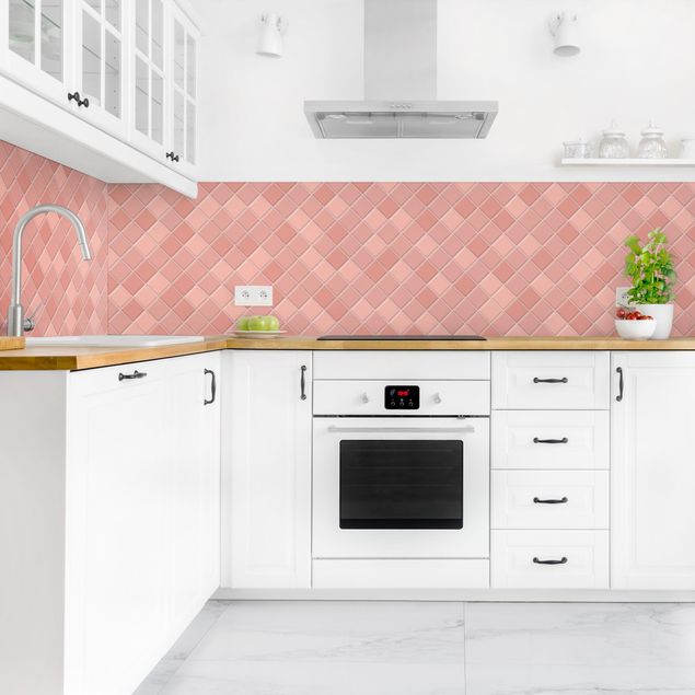 Backsplash de cozinha imitação azulejos Mosaic Tiles - Antique Pink