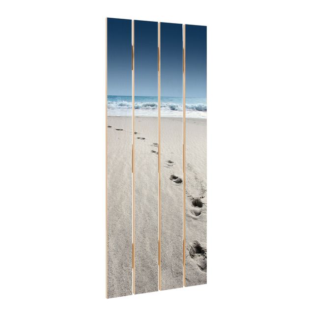 quadros em madeira para decoração Traces In The Sand