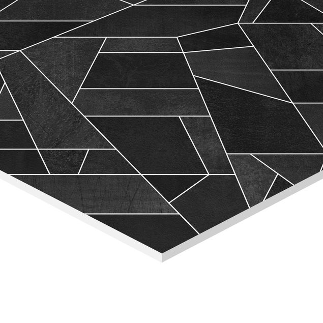 Quadros hexagonais Black And White Geometric Watercolour