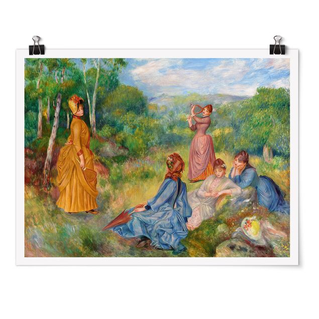 quadro com árvore Auguste Renoir - Young Ladies Playing Badminton