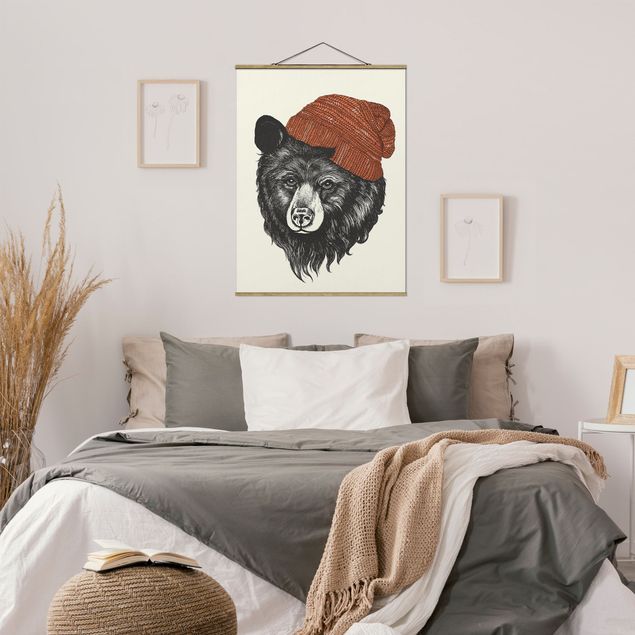 decoraçoes cozinha Illustration Bear With Red Cap Drawing
