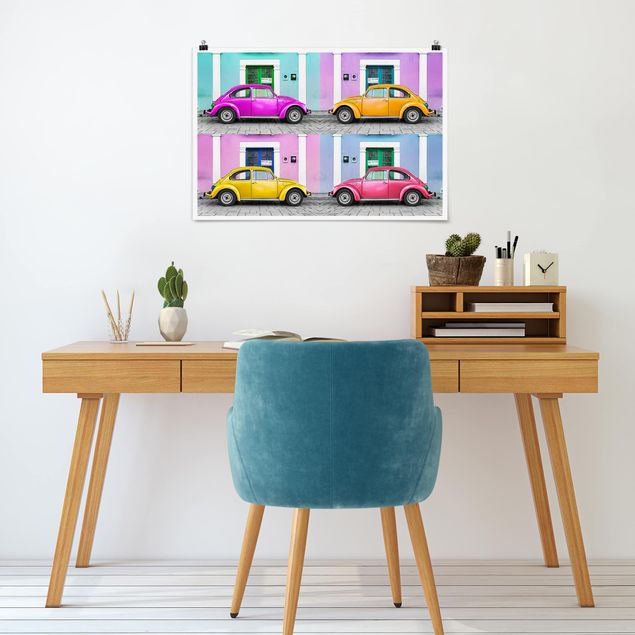 quadro carros Dyed Beetles