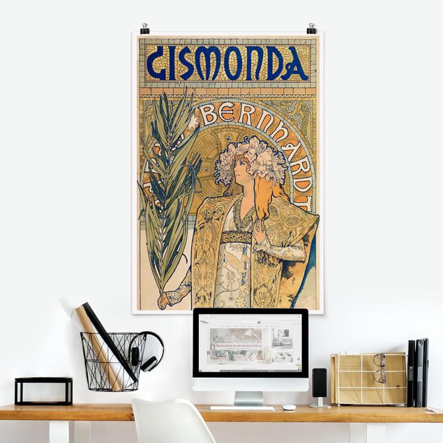 Quadros movimento artístico Art Déco Alfons Mucha - Poster For The Play Gismonda