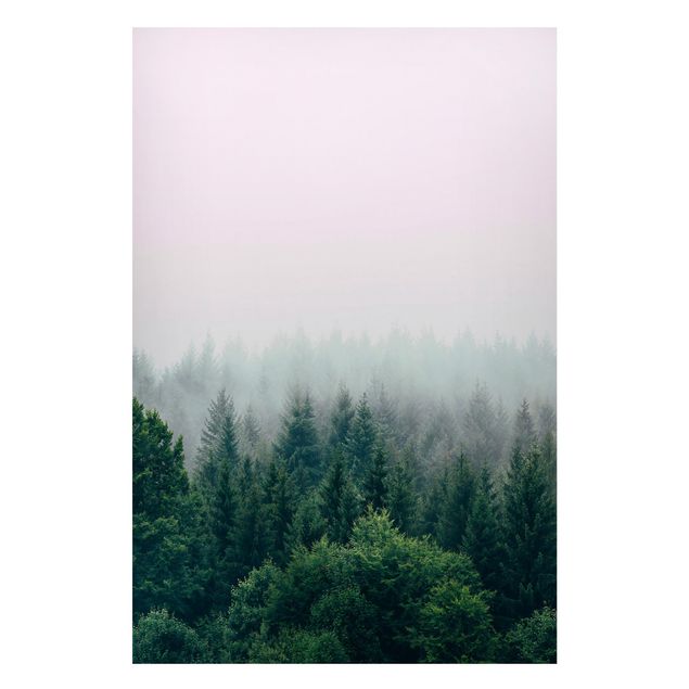 Quadros árvores Foggy Forest Twilight