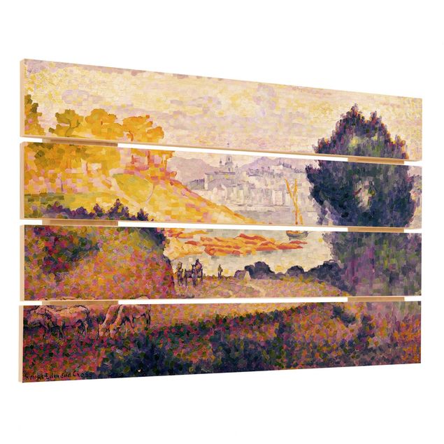 Quadros em madeira paisagens Henri Edmond Cross - View of Menton