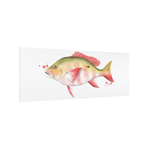 Painel anti-salpicos de cozinha Ink Trap - Northern Red Snapper