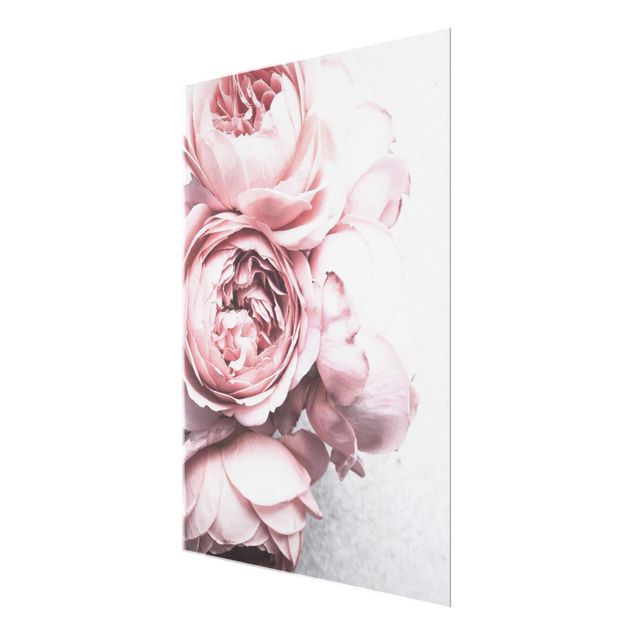 quadros para parede Pink peony blossoms shabby pastel