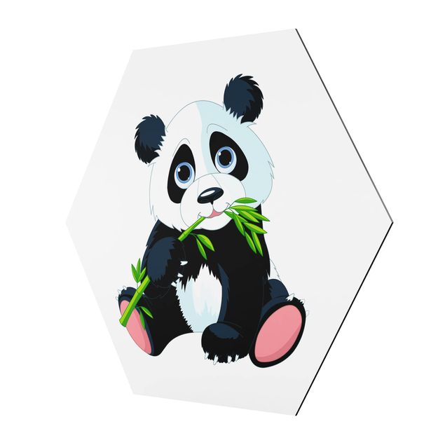 Quadros hexagonais Nibbling Panda