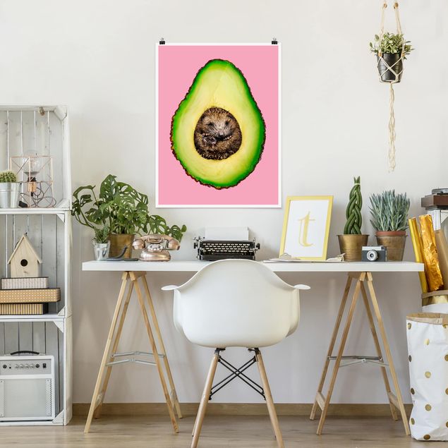 Posters quadros famosos Avocado With Hedgehog