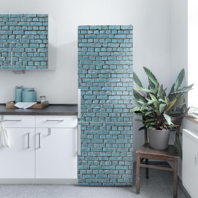 decoraçao para parede de cozinha Brick Tiles Turquoise