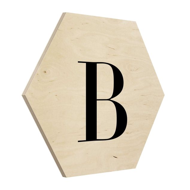 Quadros em madeira Letter Serif White B
