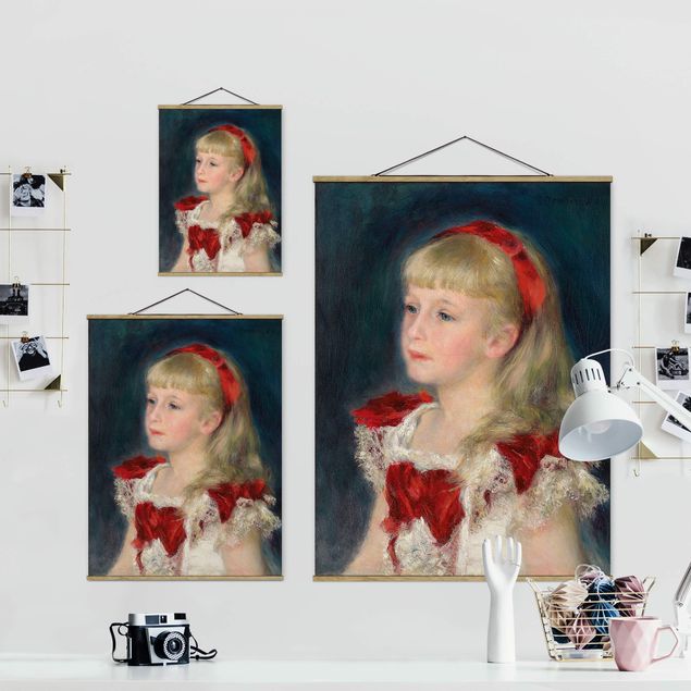 quadros modernos para quarto de casal Auguste Renoir - Mademoiselle Grimprel with red Ribbon