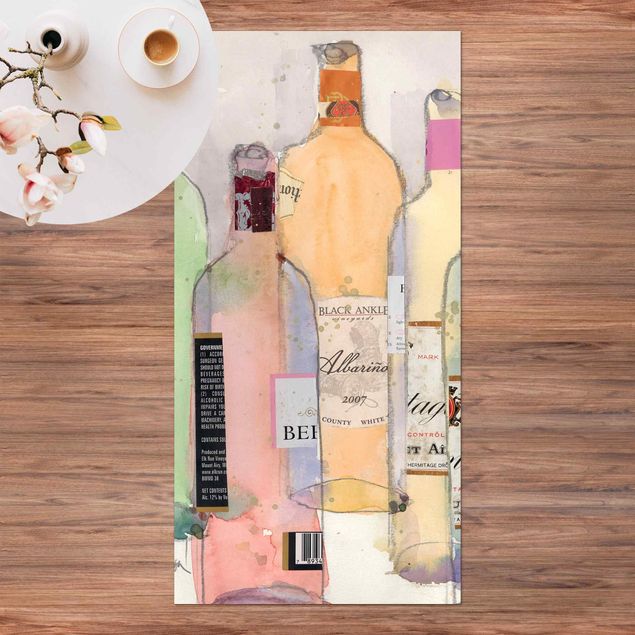Tapete para varandas Wine Bottles In Watercolour II