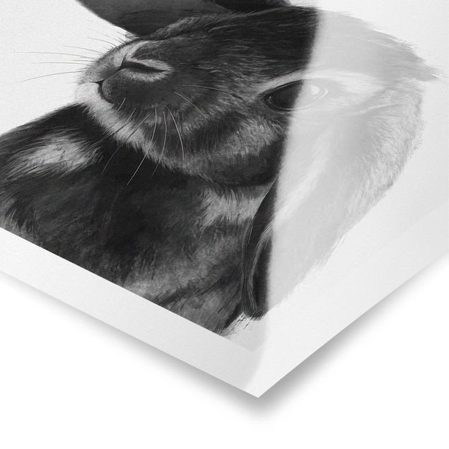 Quadros de Laura Graves Art Illustration Rabbit Black And White Drawing