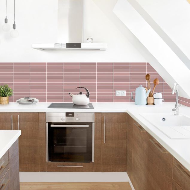 Backsplash de cozinha imitação azulejos Metro Tiles - Antique Pink
