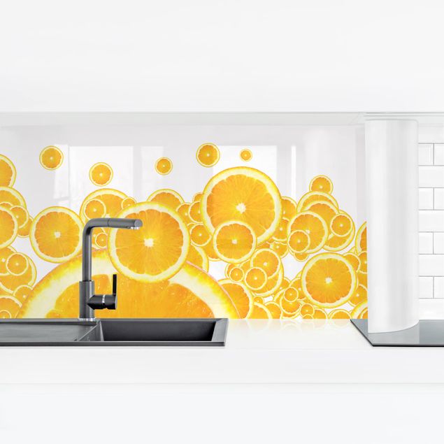backsplash cozinha Retro Orange Pattern II