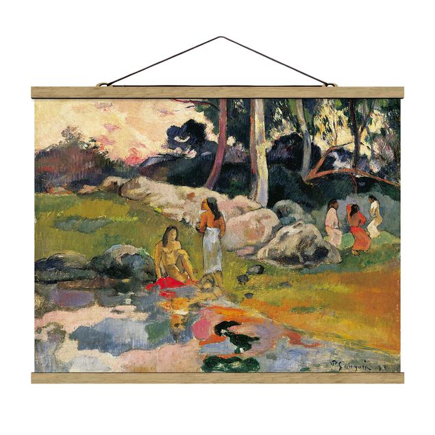 Quadros paisagens Paul Gauguin - Women At The Banks Of River