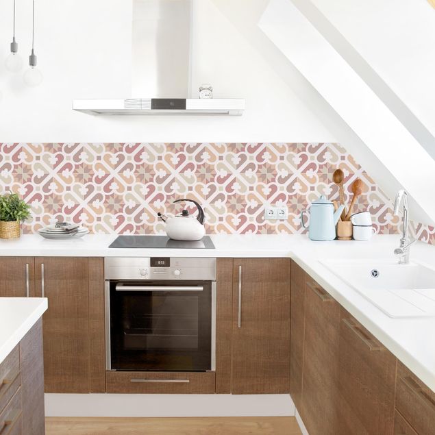 Backsplash de cozinha imitação azulejos Geometrical Tiles - Fire