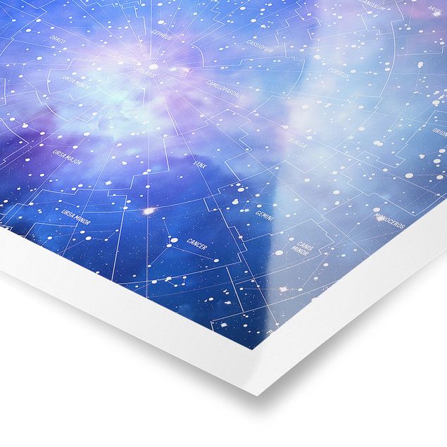 quadros para parede Stelar Constellation Star Chart