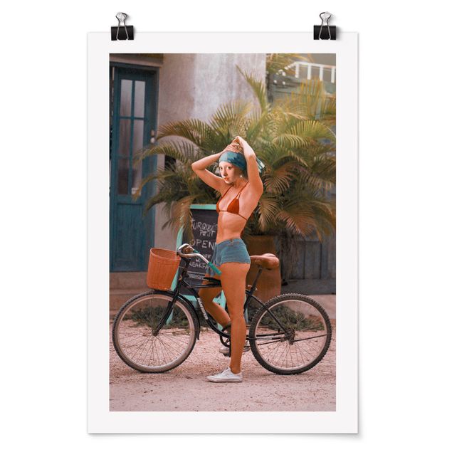 Posters paisagens Bicycle Girl