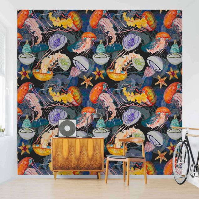 Papel de parede padrões Colourful Jellyfish