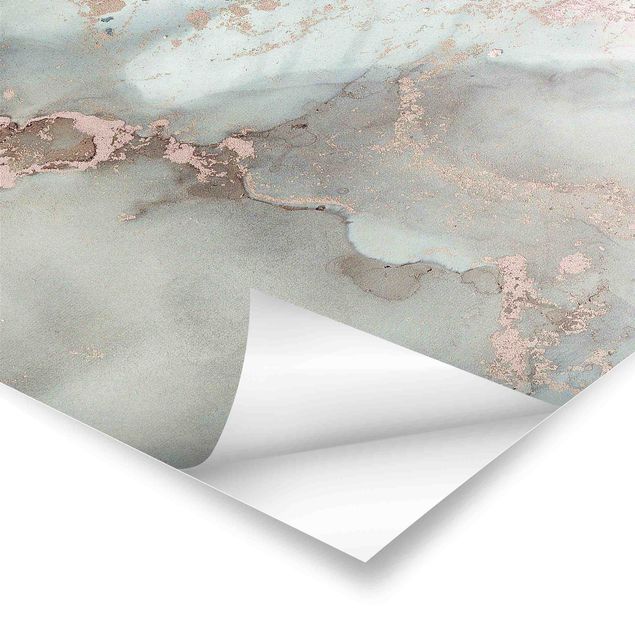 posters decorativos Colour Experiments Marble Pastel And Gold