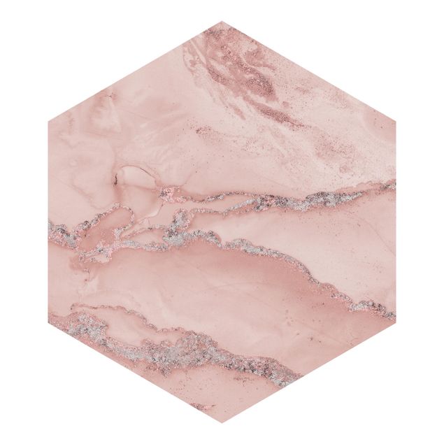 papel de parede moderno Colour Experiments Marble Light Pink And Glitter