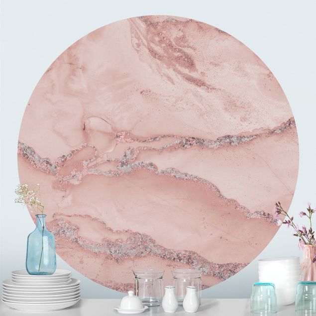 papel de parede mármore Colour Experiments Marble Light Pink And Glitter