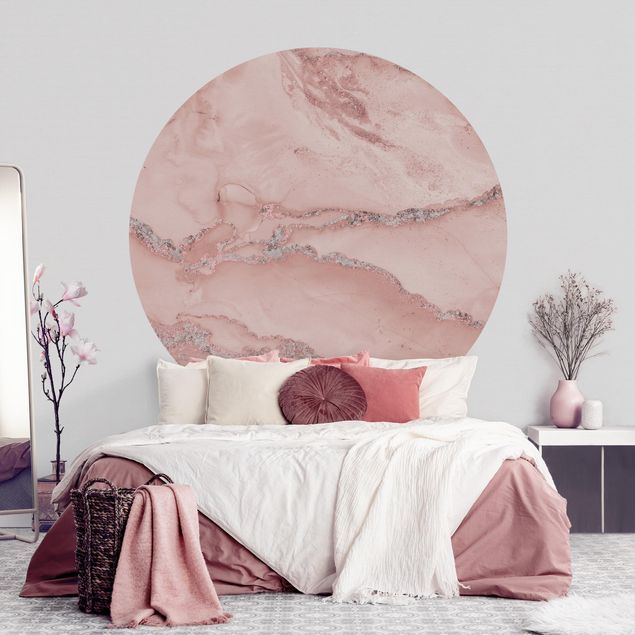 Papel de parede rosas Colour Experiments Marble Light Pink And Glitter