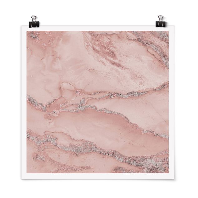 Quadros famosos Colour Experiments Marble Light Pink And Glitter