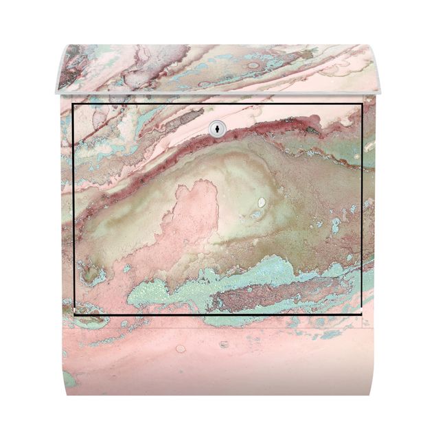 Quadros de Andrea Haase Colour Experiments Marble Light Pink And Turquoise