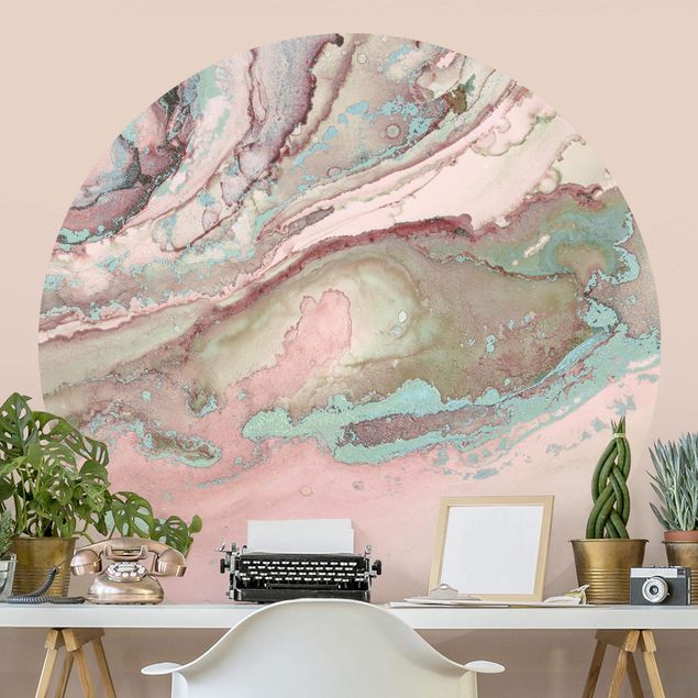 decoraçao para parede de cozinha Colour Experiments Marble Light Pink And Turquoise