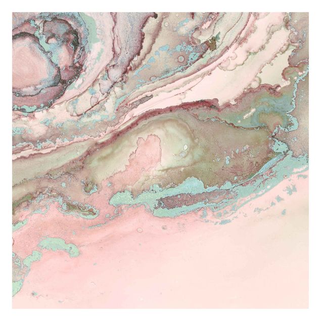 papel de parede moderno para sala Colour Experiments Marble Light Pink And Turquoise