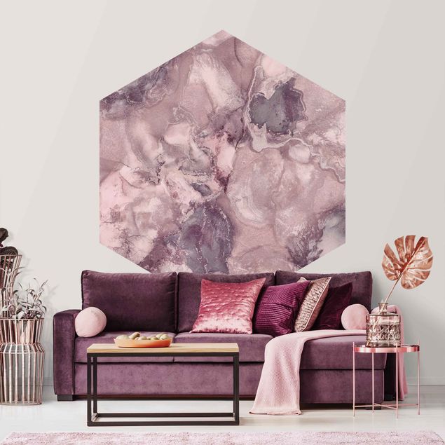 papel de parede imitando pedra Colour Experiments Marble Purple