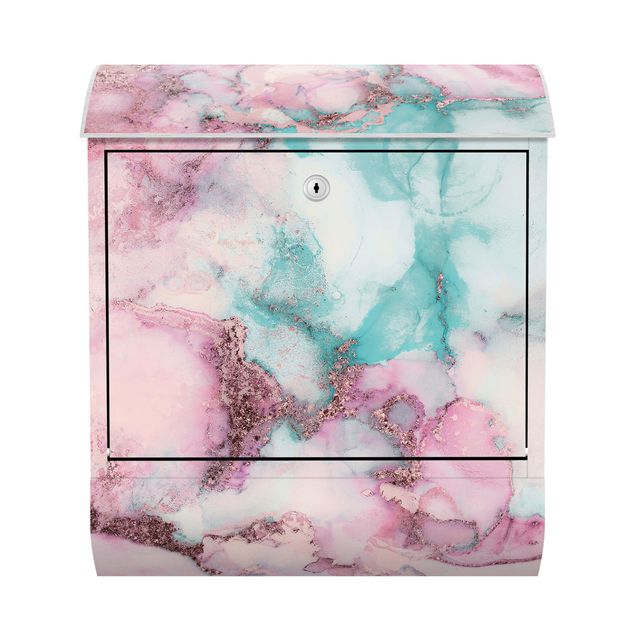 Quadros de Andrea Haase Colour Experiments Marble Light Pink And Turquoise