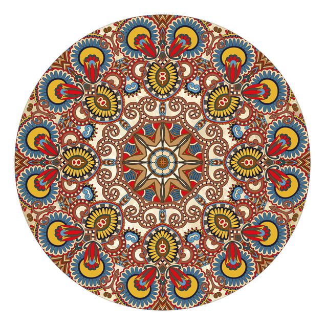 Papel de parede castanho Coloured Mandala