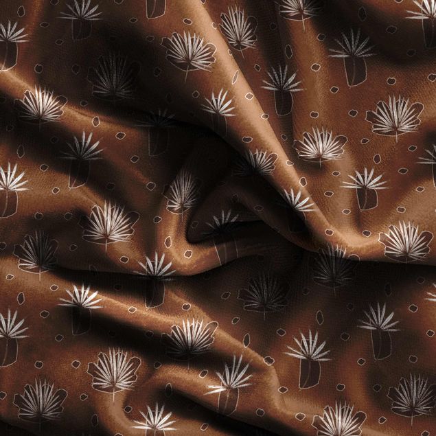 decoraçao para parede de cozinha Fern Leaves With Dots - Fawn Brown