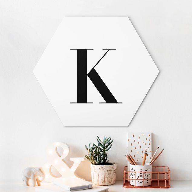 Quadros com letras Letter Serif White K
