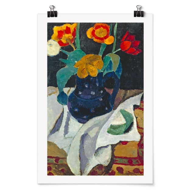 Posters quadros famosos Paula Modersohn-Becker - Still Life with Tulips