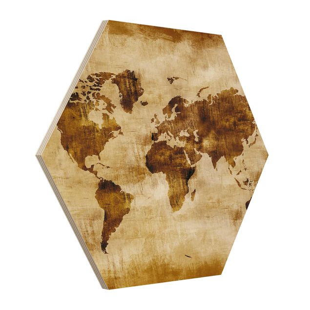 Quadros em madeira No.CG75 Map Of The World