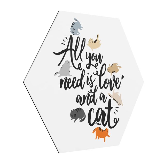 quadros com frases motivacionais All You Need Is Love And A Cat