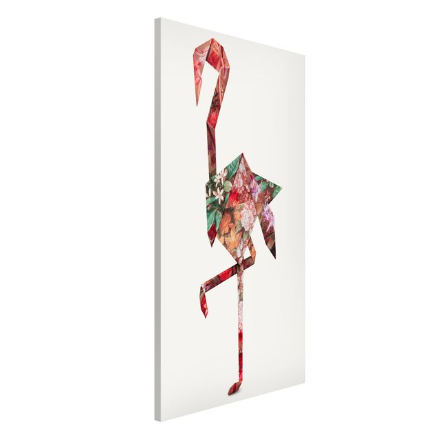 decoraçao para parede de cozinha Origami Flamingo