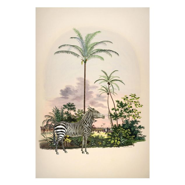 Quadros zebras Zebra Front Of Palm Trees Illustration