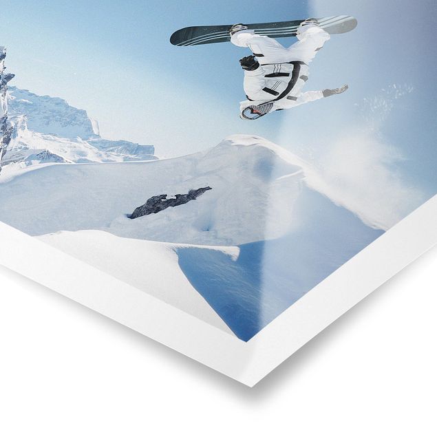 poster decoração Flying Snowboarder