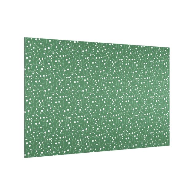 Painel antisalpicos Natural Pattern Growth With Dots On Green