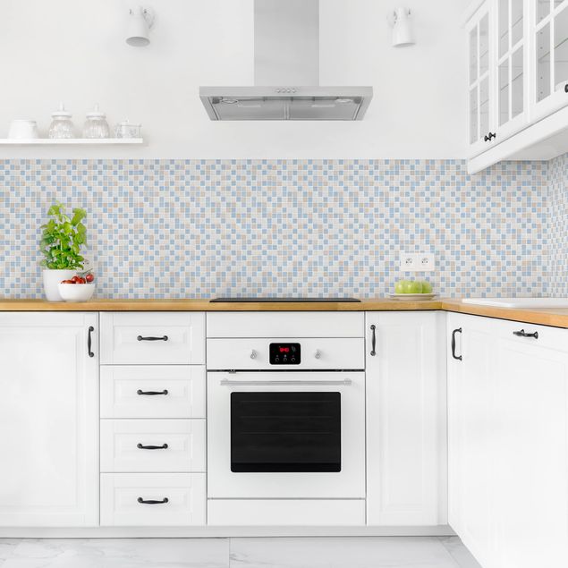 Backsplash de cozinha imitação azulejos Mosaic Tile Sea Sand