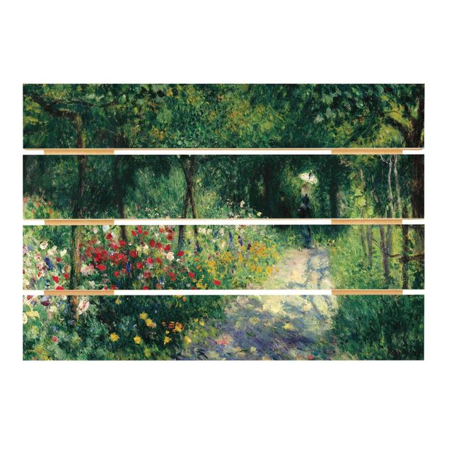Quadros em madeira paisagens Auguste Renoir - Women In A Garden